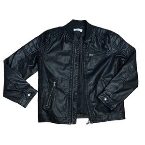 H&M Boys Faux Leather Biker Jacket Size 9-10Y